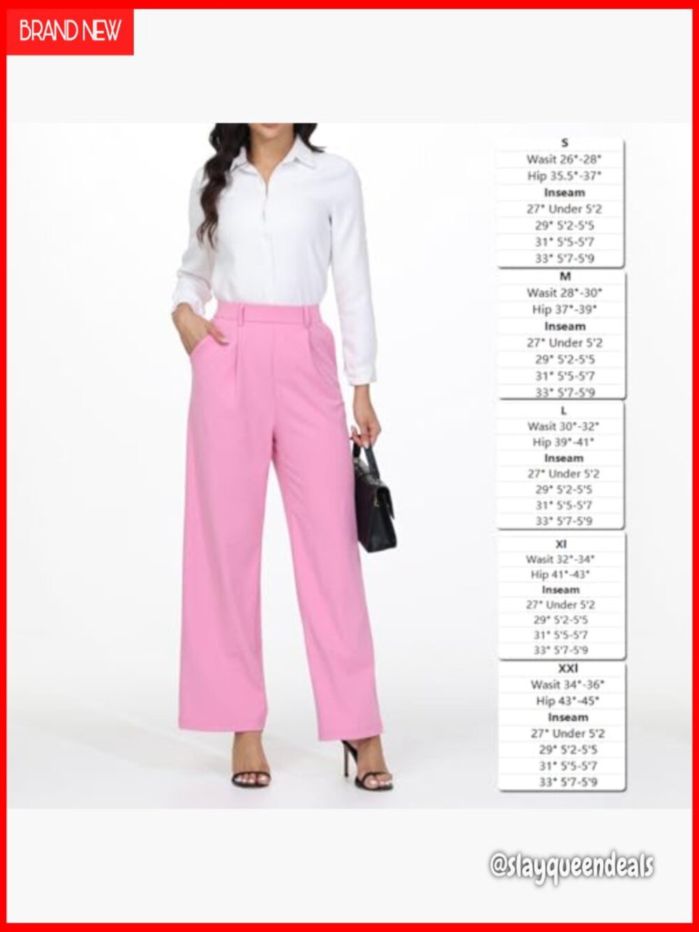 Wide Leg Stretch Sweatpants High Waist Pleated Office Yoga Pants - Picture 3 of 6